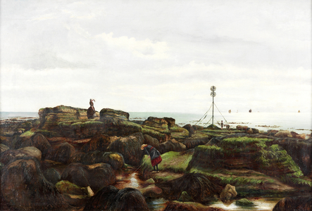 Beacon Rocks, Roker, Sunderland, 1885 (oil on canvas)
