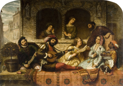 Venetian Balcony Scene, 1859 (oil on canvas)