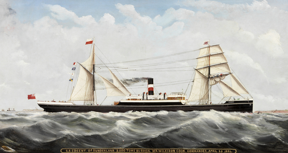 S.S. Cogent' of Sunderland, 1884-85 (oil on canvas)