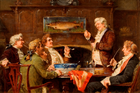 How the Old Squire Caught the Big Jack (oil on panel)