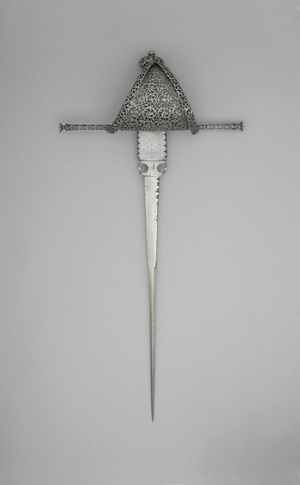 Parrying dagger, with triangular knuckle-guard (steel)