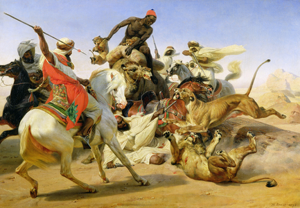 The Lion Hunt, 1836 (oil on canvas)