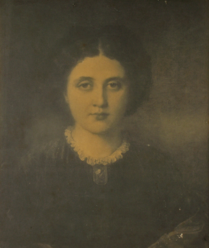 Photograph of G.F. Watt's painting of Madame Zambaco (b/w photo)