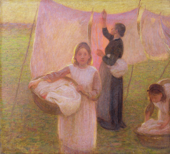 The Washing Day (oil on canvas)