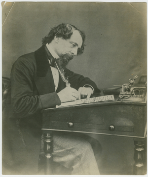 Charles Dickens, 1858 (b/w photo)