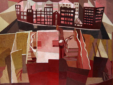 Bombed City, 1958 (oil on millboard)