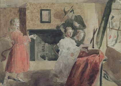 Portrait Group, 1897-98 (pencil, pen & watercolour on paper)