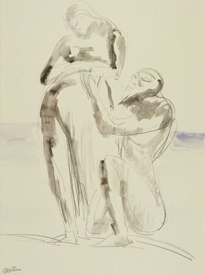 Study 2, 1931 (crayon & wash on paper)
