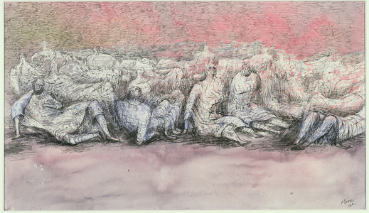 Group of Shelterers, 1940 (ink & w/c on paper)
