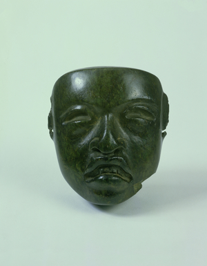 Face plaque, Middle Formative Period (900-600 BC) (black-green serpentine)
