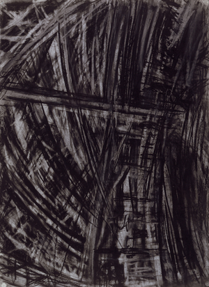 London Bridge, Covered Forecourt to Station II, 1987 (charcoal on paper)