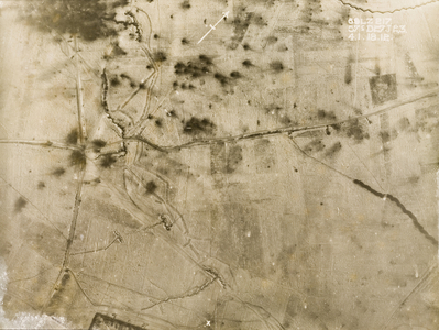 British aerial reconnaissance photographs recording the positions of trenches on the Western Front during the First World War, 1918 (photo)