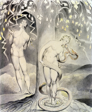 Adam & Eve for the poem 'Lost Paradise' by Milton (watercolour)