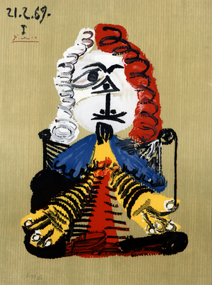 ""Portrait imaginaire N. 5"" Lithographie de Pablo Picasso (1881-1973) 1969
