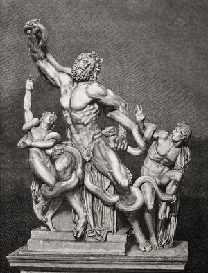 Illustration After The Statue Laocoon And His Sons, Attributed To Sculptors Agesander, Athenodoros And Polydorus From Rhodes. From El Mundo Ilustrado, Published Barcelona, 1880