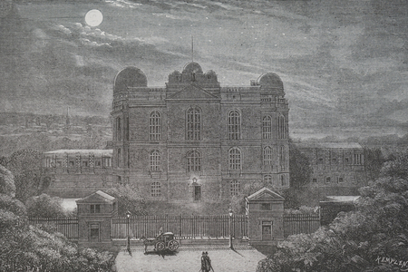 Engraving depicting the exterior of the Paris Observatory. Dated 19th Century