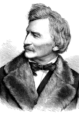 Gottfried Semper, 1803 - 1879, German architect, builder of the Semperoper Opera House, historical illustration, 1877