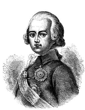 Paul I, 1754 - 1801, Emperor of Russia, woodcut from 1880
