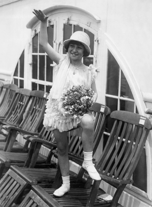 New York, New York: July 5, 1926
Child singing star Doris Nirdlinger sails for Europe on the S.S. Leviathan to entertain British Royalty at Buckingham Palace.