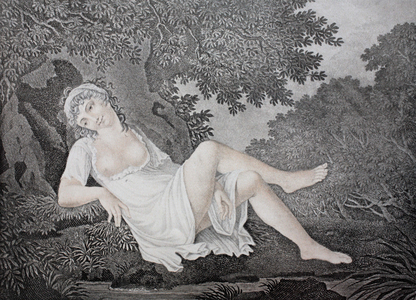 After bathing, anonymous engraving around 1845