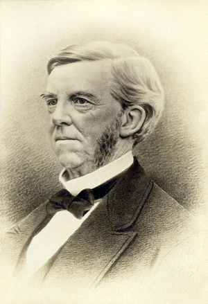 United States: c. 1885.
Portrait of Oliver Wendell Holmes (1809-1894) physician, poet, professor and author