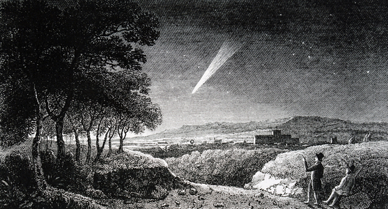 the Great Comet of 1811 as seen at daybreak from Otterbourne Hill near Winchester. Dated 19th Century