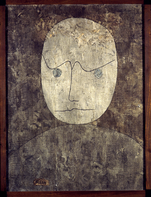 Ecolier. 1933. (Aquarelle et pinceau sur toile de jute sur panneau de bois.)