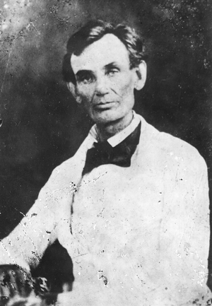 Abraham Lincoln; from a photograph made at Beardstown, Illinois. During the 1858 debates (photo)