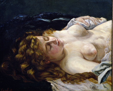 ""Jeune rousse endormie"" Peinture de Gustave Courbet (1819-1877), 19eme siecle Zurich, Peter Nathan Collection