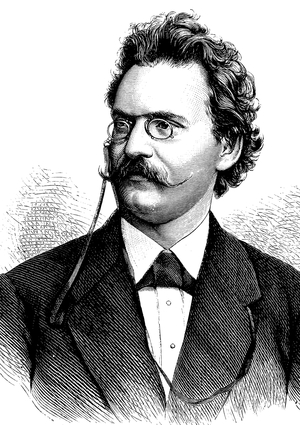 Eugen Gura, 1842 - 1906, an Austrian opera singer, was considered one of the greatest Wagner singers of his time, historical engraving, about 1889