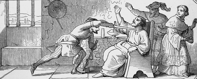 Murder, of, Philip of Swabia, 1177, 1208, 19th century (engraving)