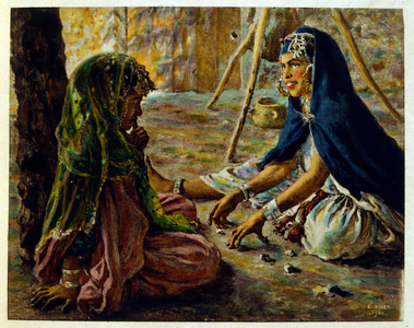 Illustration by Dinet from 'Mirages' Scenes of Arab life. 1906. Mirages, Scenes De La Vie Arab was illustrated by Etienne Dinet with commentary by Silman Ben Ibrahim Bamer. Nasreddine Dinet was born as Alphonse-Etienne Dinet; (1861-1929) was a Fren