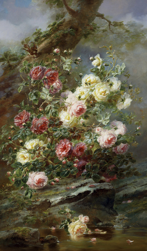 Study of yellow and pink roses (painting)