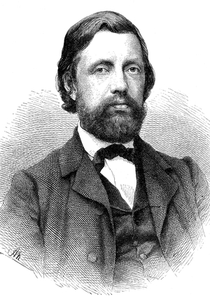 Carl Riedel or Karl Riedel, 1827 - 1888, a German conductor and composer, historical wood engraving, 1886
