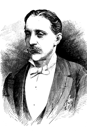 Charles Alexandre Louis Graux, 1837 - 1910, a Belgian liberal politician and university professor, historic wood engraving, about 1888
