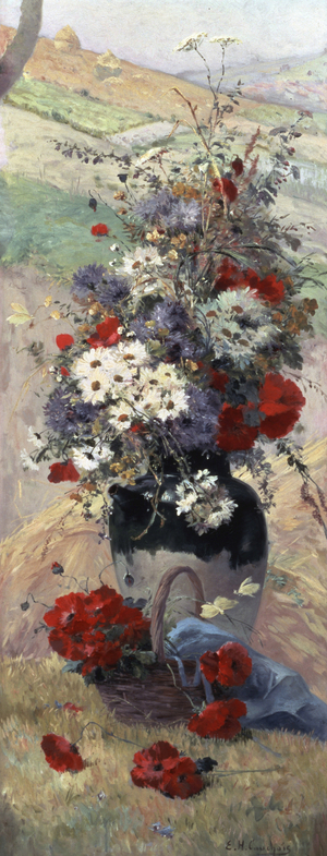 Fleurs de saison - Automne. Peinture de Eugene Henri Cauchois (1850-1911) Collection privee.