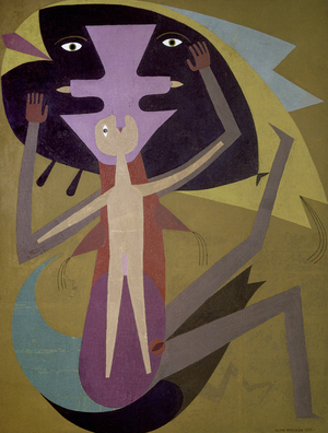Decouverte du monde perdu. Peinture de Victor Brauner (1903-1966), 1962. Huile sur toile.