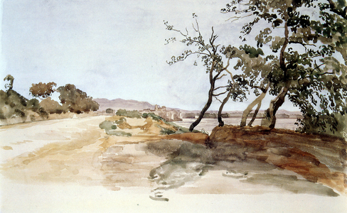 Italian countryside, watercolour by Alexander Ivanov (1806-1858), Russian painter