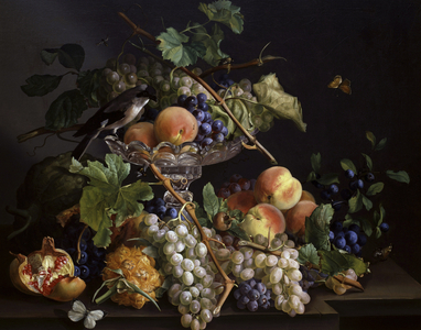 Nature morte de fruits. Peinture de Josef Seboth (1814-1883) Collection privee.