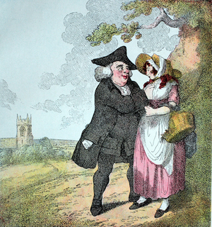 The sentimentalist, ironic English copper engraving, 1795