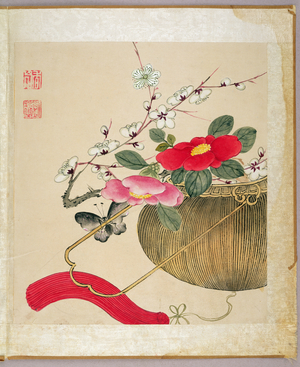 One of a series of paintings of flowers and insects, late 19th century (w/c on paper)