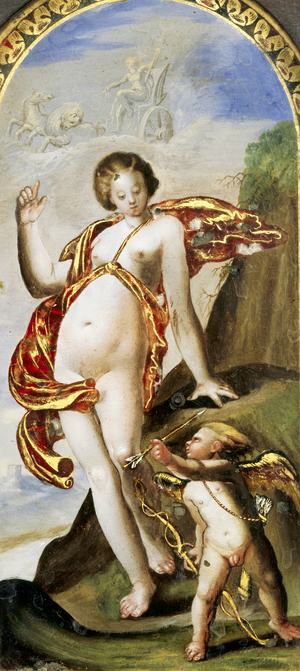 Italian cabinet, detail (gilded glass)