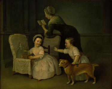 George Harry Grey and Lady Henrietta Grey as children with their nurse (oil on canvas)