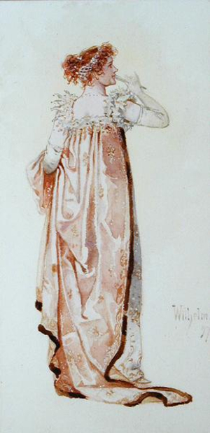 Ellen Terry (1847-1928) as Catherine, Duchess of Danzig in the comedy 'Madame Sans-Gene', 1897 (w/c on paper)