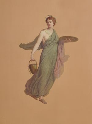 Nymph with Bucket, from the Pompeiian Room, executed under the direction of John Diblee Crace (1838-1919), 1870s (oil on canvas)