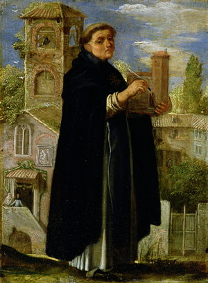 St Thomas Aquinas (oil on silvered copper)