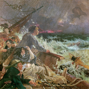 Grace Darling and her Father Rescue the Survivors of the Wreck of the Steamer Forfarshire on the Farne Rocks, 7th September 1838 (mural)