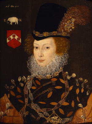 Elizabeth Knollys, Lady Layton, 1577 (oil on panel)