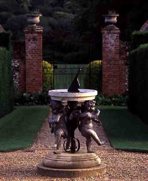 View of the Cherubim Sundial in the garden (photo)