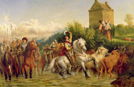 Gilnockie Tower in 1530 (oil on canvas)